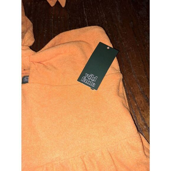 New Small Wild Fable Orange Halter Tie Terry One Piece Romper Shorts Outfit NWT - Picture 4 of 5